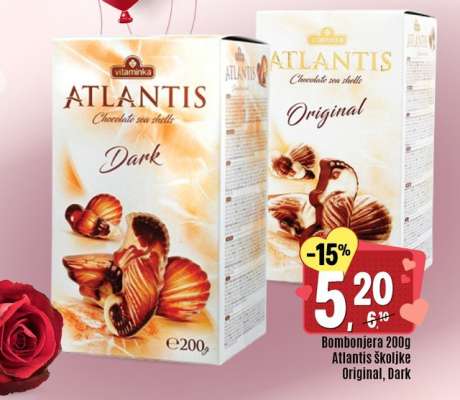 Bombonjera 200g Atlantis školjke Original, Dark