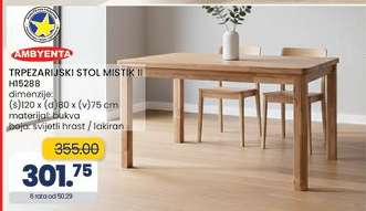 TRPEZARIJSKI STOL MISTIK II