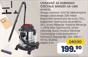 USISAVAČ ZA DUBINSKO ČIŠĆENJE MWD211 AX-LINE