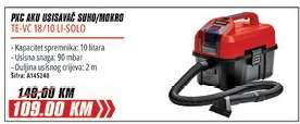 PNC AKU USISIVAČ SUHO/MOKRO TE-VC 18/10 LI-SOLO