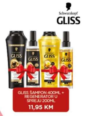 GLISS ŠAMPON 400ML + REGENERATOR U SPREJU 200ML