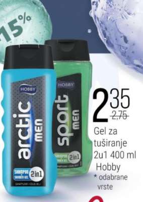 Gel za tuširanje 2u1 400 ml Hobby