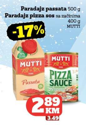 Paradajz passata 500 g / Paradajz pizza sos sa začinima 400 g MUTTI