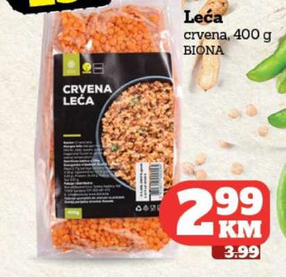 Leća crvena, 400 g BIONA