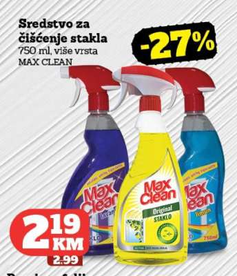 Sredstvo za čišćenje stakla Max Clean
