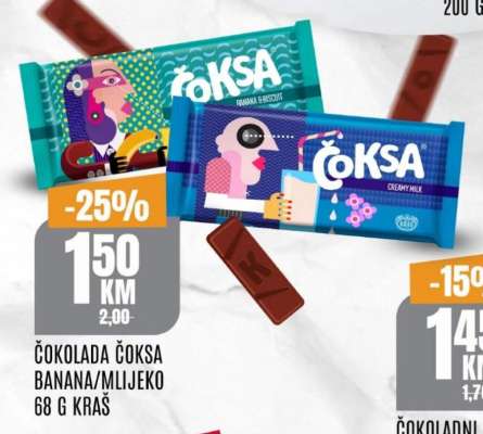 ČOKOLADA ČOKSA BANANA/MLIJEKO