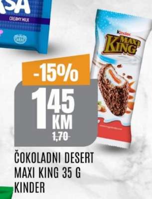 Čokoladni desert Maxi king 35 g, Kinder