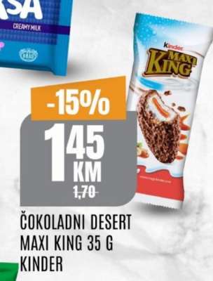 Čokoladni desert Maxi king 35 g, Kinder