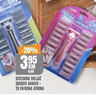 SISTEMSKI BRIJAČ SMOOTH SHAVER + 20 PATRONA ATRONA
