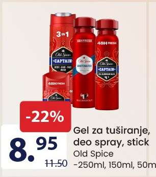 Old Spice Gel za tuširanje, deo spray, stick