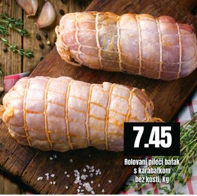 Rolovani pileći batak s karabatkom bez kosti, kg
