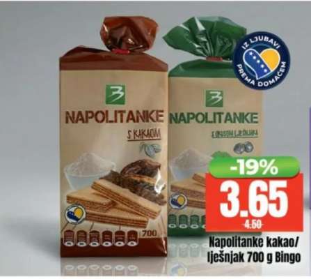 Napolitanke kakao/lješnjak