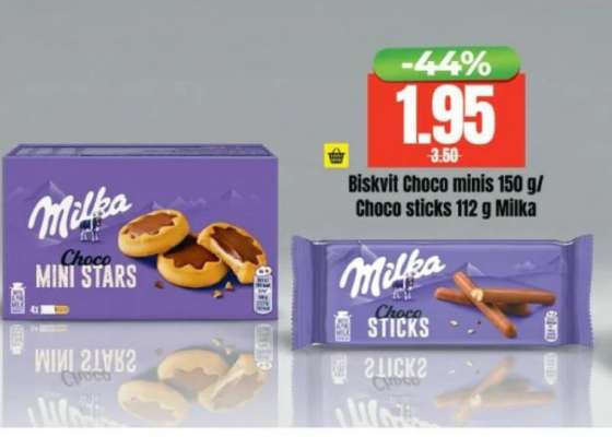 Biskvit Choco minis 150 g/Choco sticks 112 g Milka
