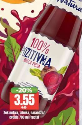 Sok mrkva, jabuka, narandža/cvekla 700 ml Fructal