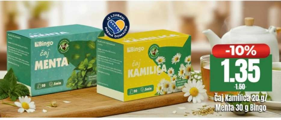 Čaj Kamilića 20 g / Menta 30 g Bingo
