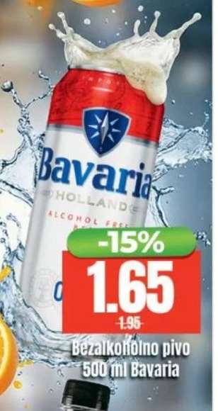 Bezalkoholno pivo 500 ml Bavaria
