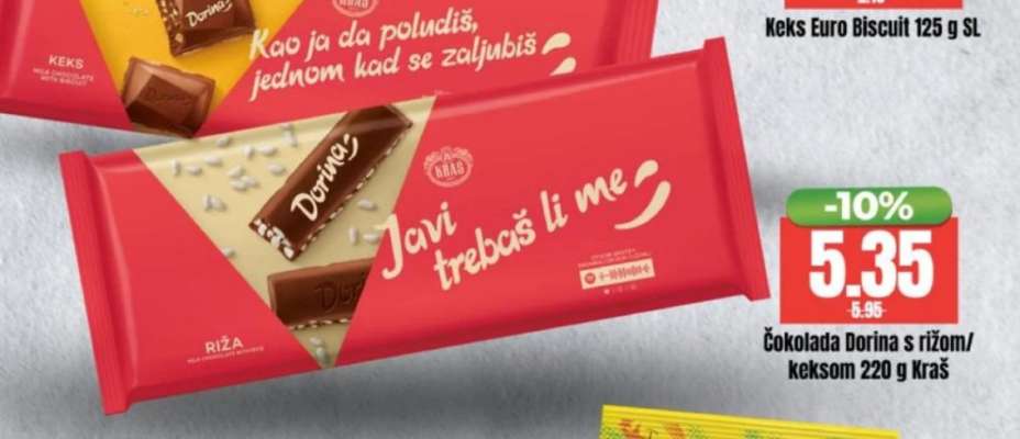 Čokolada Dorina s rižom/keksom