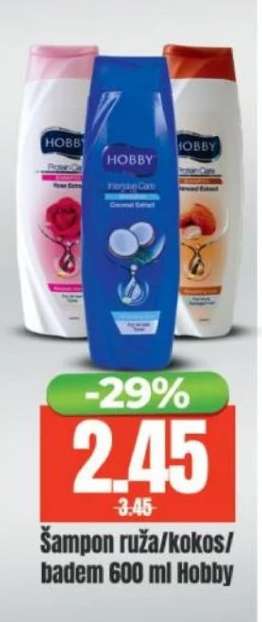 Šampon ruža/kokos/badem 600 ml Hobby