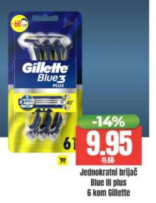 Jednokratni brijač Blue III plus 6 kom Gillette