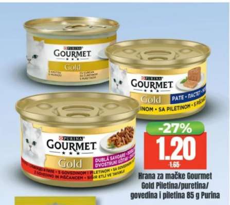 Hrana za mačke Gourmet Gold Piletina/puretina/govedina i piletina 85 g Purina