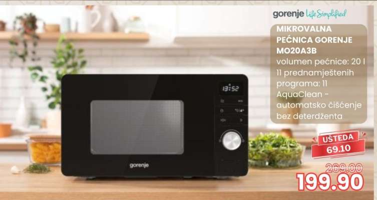 MIKROVALNA PEĆNICA GORENJE MO20A3B