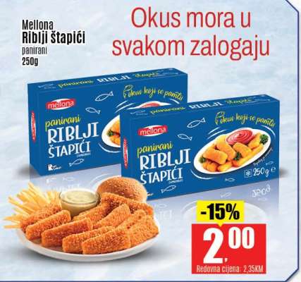Mellona Riblji štapići panirani 250g