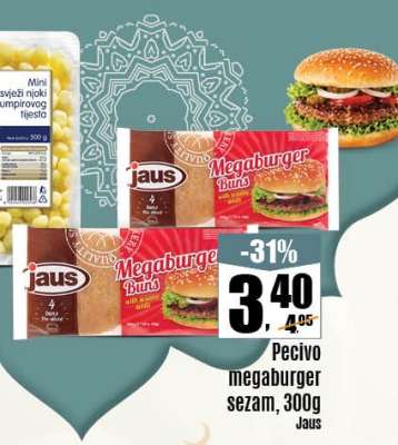Pecivo megaburger sezam, 300g