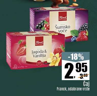 Čaj Franck, odabrane vrste