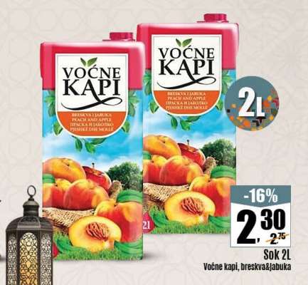 Voćne kapi, breskva&jabuka