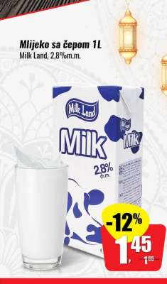 Mlijeko sa čepom 1L
