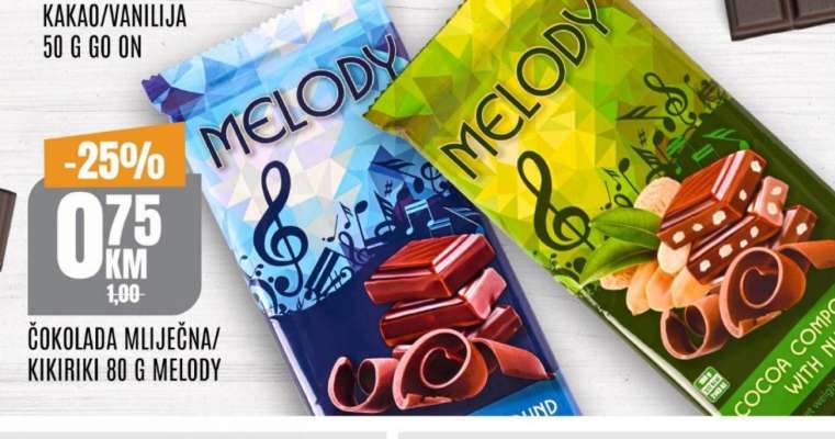 Čokolada mliječna/kikiriki 80 g MELODY