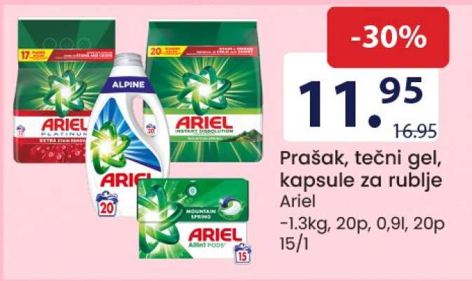Prašak, tečni gel, kapsule za rublje