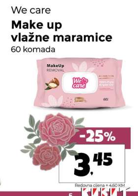 We care Make up vlažne maramice