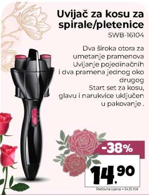 Uvijač za kosu za spirale/pletenice