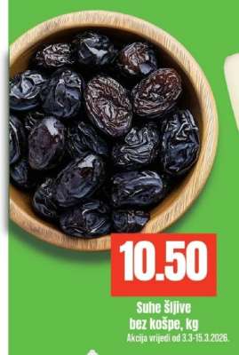 Suhe šljive bez košpe, kg