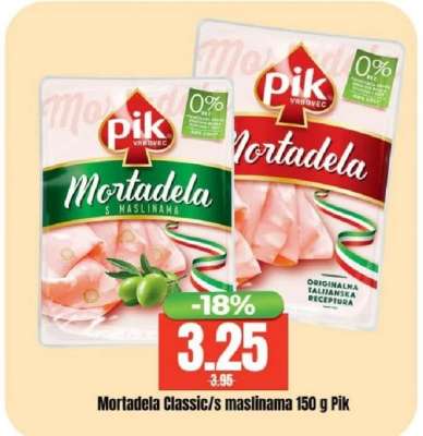 Mortadela Classic/s maslinama 150 g Pik