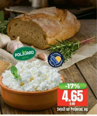 Svježi sir Poljorad, kg