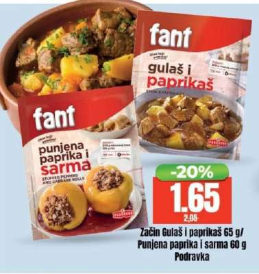 Začin Gulaš i paprikaš 65 g / Punjena paprika i sarma 60 g
