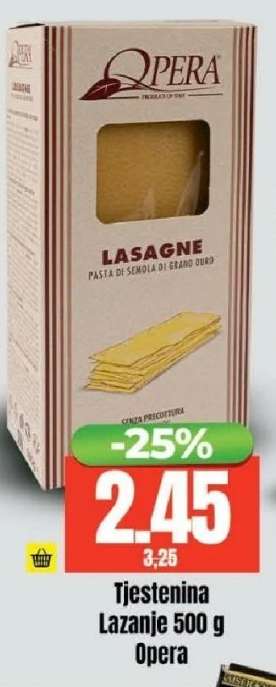 Tjestenina Lazanje 500 g Opera