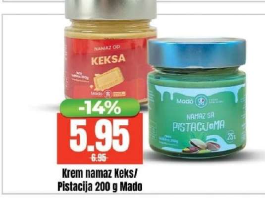 Krem namaz Keks/Pistacija 200 g Mado