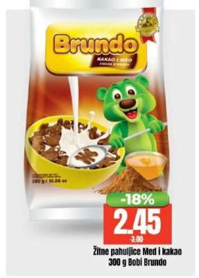 Žitne pahuljice Med i kakao