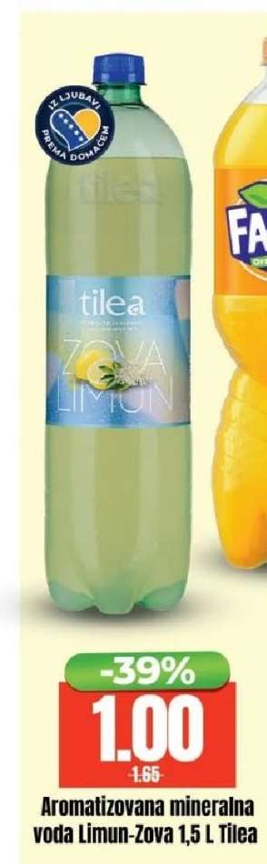 Aromatizovana mineralna voda Limun-Zova 1,5 L Tilea