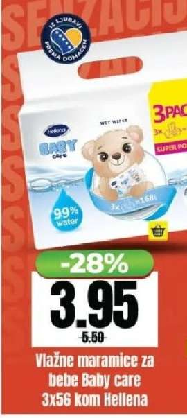 Vlažne maramice za bebe Baby care