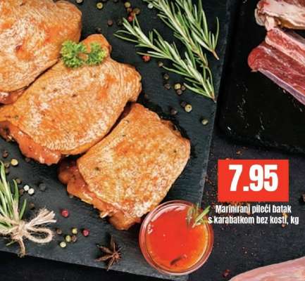 Marinirani pileći batak s karabatkom bez kosti