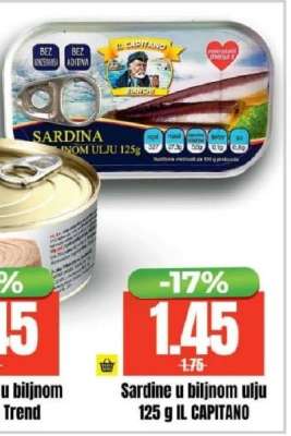 Sardine u biljnom ulju 125 g IL CAPITANO