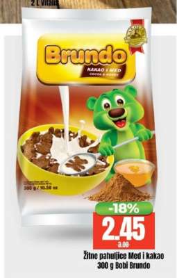 Žitne pahuljice Med i kakao