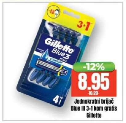 Jednokratni brijač Blue III 3+1 kom gratis Gillette