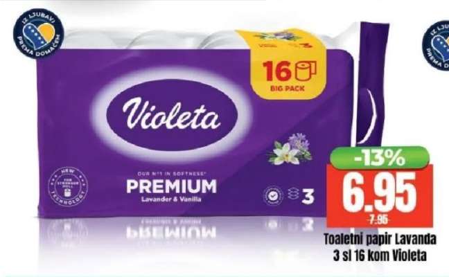 Toaletni papir Lavanda 3 sl 16 kom Violeta