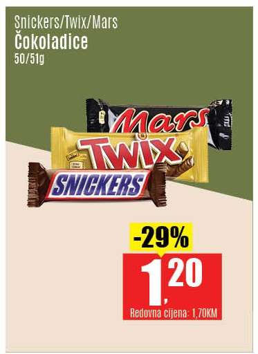Snickers/Twix/Mars čokoladice