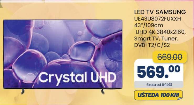 LED TV SAMSUNG UE43U8072FUXXH